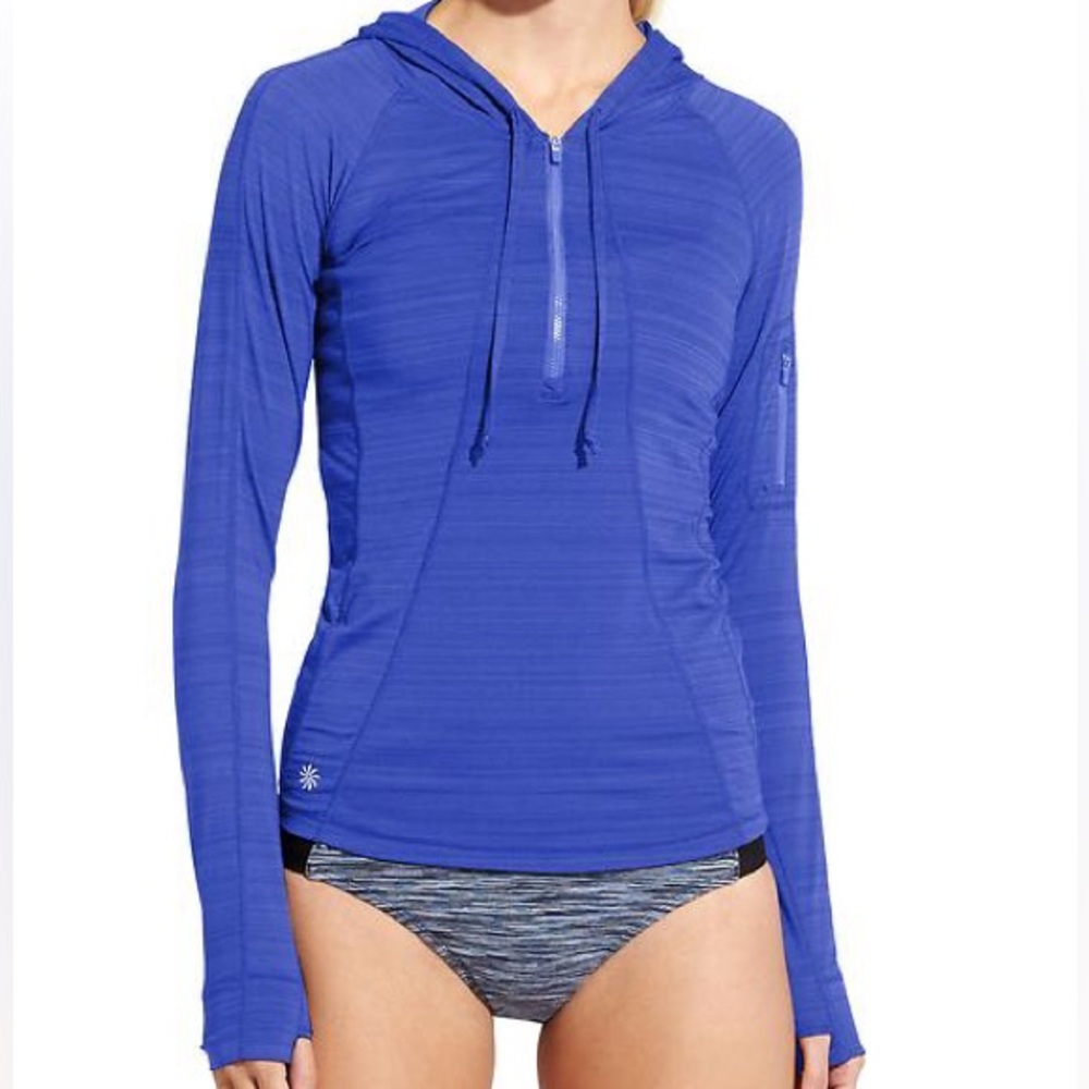 Athleta Pacifica UPF Hoodie in Caspian Blue